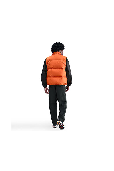 Nike Men's Vest Club Therma-Fit Men's Orange Puffer Men's Vest Jacket Sleeveless Puffer Coat