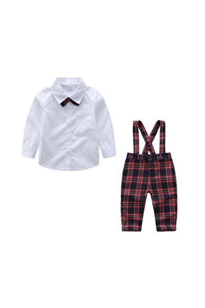 Superbaby Elegant suit with red checked jumpsuit