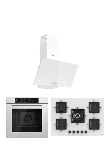 Ferre Flowart Serisi (QBL62CB SS036 D087) Ankastre Set