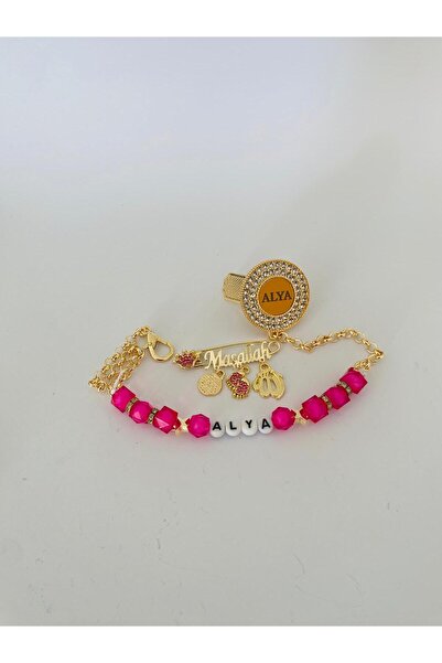 LİFİİ KİŞİYE ÖZEL TASARIMLI İSİMLİ-EMZİK ZİNCİRİ MAŞALLAH BEBEK YAKA İĞNESİ-B...