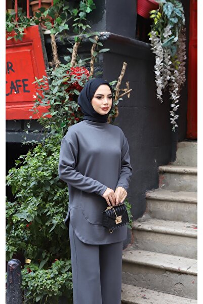 NİSUM MODA Oval Cut Modal Pants Suit