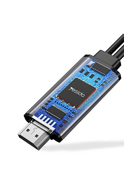 Lito Type-C to HDMI Video Cable, USB, 4K@30Hz, 1.8m, Silicon Flex (Yesido HM02, R47, Deep Dark)