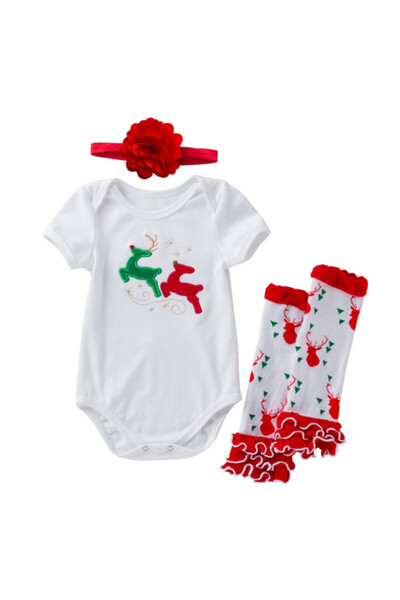 Superbaby Costum pentru bebeluși din 3 piese - Ren drăguț, 3-6 luni (încălțăm...