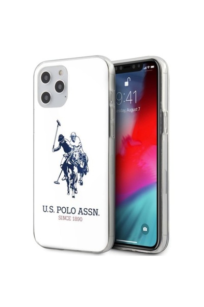 U.S. Polo Assn. Carcasă U.S. Polo Shiny Big Logo pentru Apple iPhone 12 / 12 Pro - Albă