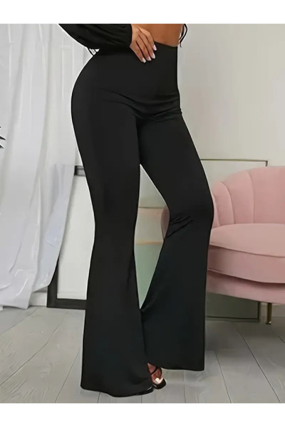 Masspera Kadın yüksek bel ispanyol paça dalgıç pantolon