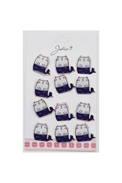 Danex Σετ 12 καρφίτσες Martisoare για παιδιά - Γάτα και γοργόνα