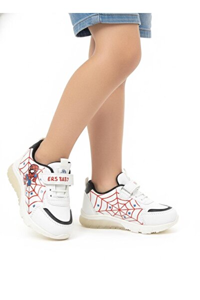 Ersa SPIDER MEN FİGÜRLÜ IŞIKLI CIRTLI LASTİKLİ ERKEK BEBE SPOR AYAKKABISI