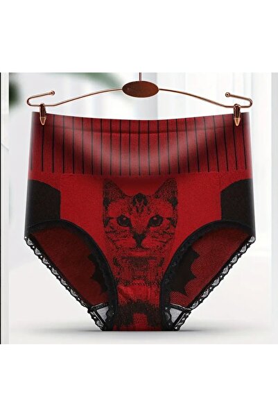 BBS Women's High Waist Stitch-Free Panties – Cat Printed Comfortable Underwear