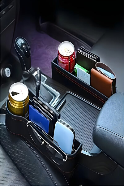 figiza Car Seat Organizer Auto Console Side Pocket Cup Holder Car Seat Console Phone Holder Single