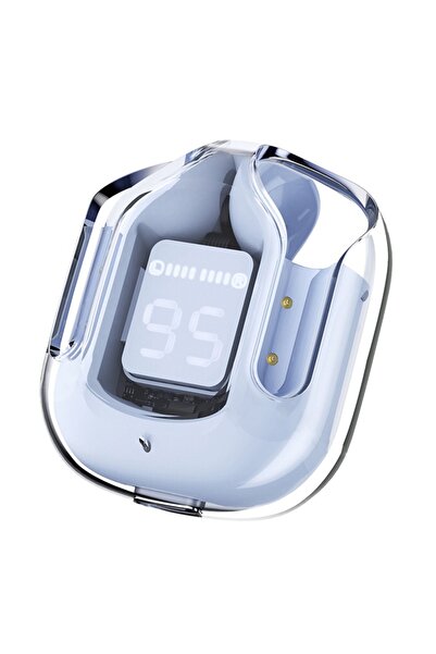 Acefast Căști Type-C, Bluetooth 5.3, IPX4, ENC, afișaj LED digital - - Ice Blue