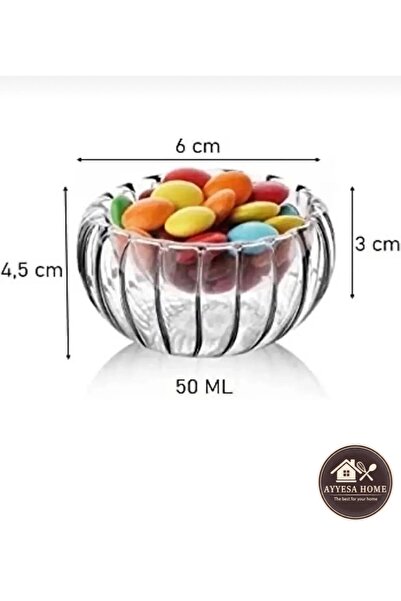 WARDY AYYESA HOME 6lı Çift Cidarlı Borosilikat Cam Reçellik & Çerezlik Seti S...