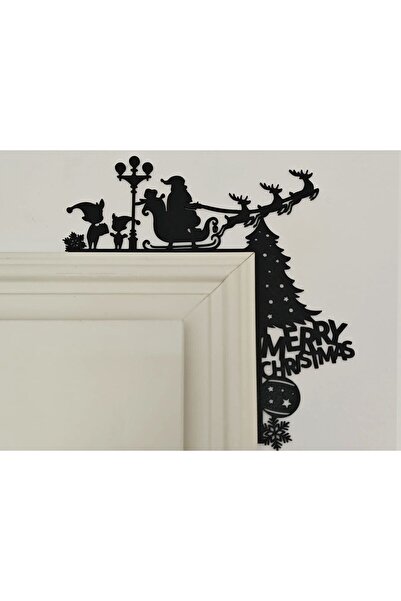 WELLCUT İhtiyacın3D Black 3D Printing Door Corner Ornament – Merry Christmas ...