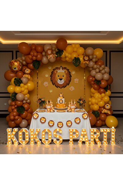 Kokoş Parti Aslan Ormanlar Kralı Temalı Doğum Günü Balon Seti 50 Adet – Lion ...