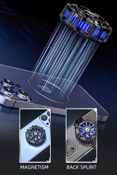 TEKMAKG Js80 Tablet Cooler Fan 2in1 Mobile Game Radiator with Rgb Light Magnetic and Clip