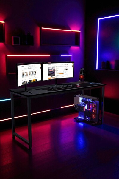 KODIGU 160x60cm Oyuncu Masası - Gamer Desk - Gaming Masa - Bilgisayar Masası | 160cm x 60cm | Ayarlı Ayak