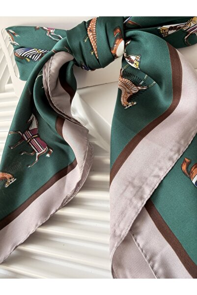 AKSESUARIM Stylish Scarf with Colorful Patterns, Size 70X70
