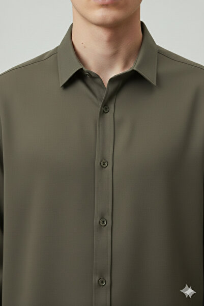 A&O Style Men's Oversized Gramage Tok Modal Fabric Long Sleeve Shirt