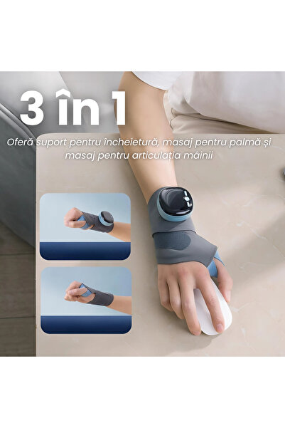 wellco Aparat Masaj, Suport Mana 3 In 1, EMS & Caldura Pentru Dureri La Incheietura, Terapie Tunel Carpian