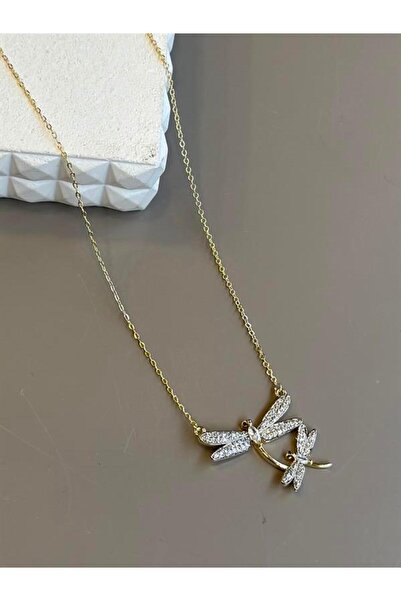 Royaleks قلادة يعسوب - ذهبية