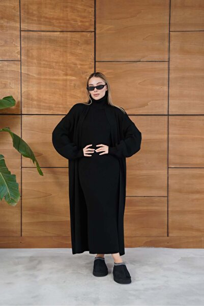 REDMİNA fashion Winter Elegance: Knitwear Dress and Cardigan Set