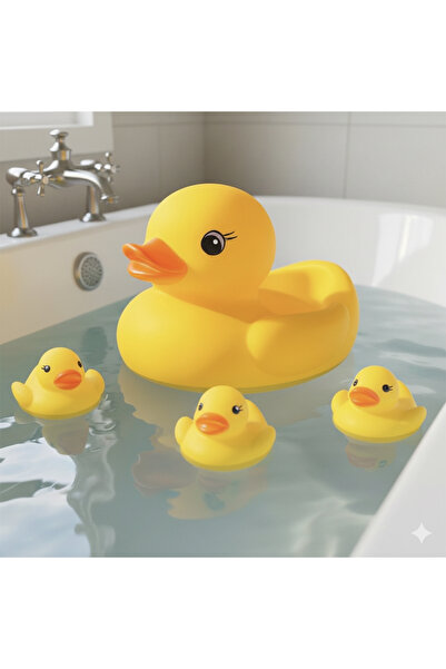 Espey Ördek 4 ‘ lü Yavrulu Sesli Banyo Oyuncağı Seti Ördek Ailesi