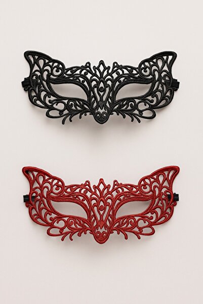 TOYFEST Double-Sided Lace Black Red Mask Women's Party Accessory Stylish and Elegant Design Model - 10