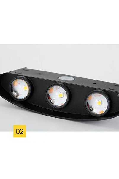 Danex Lampă de perete Flippy - Interior/Exterior, Rezistentă la Umiditate, 8W, Aluminiu, Negru, 22x8 cm