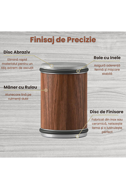 wellco Professional Knife Sharpener with Precise Angles 15° and 20° Made of Solid Wood, Diamond Disc, Premium