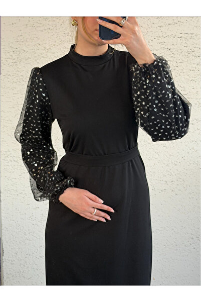 Modarana Kadın Kemerli Salaş Kol Elbise