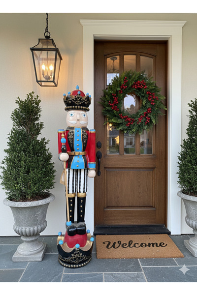 İki Cadı Tasarım Kurşun Asker Dev Boy Taçlı Model Polyester Obje, 90 x 21 CM