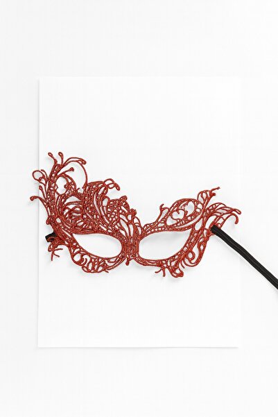 TOYFEST Stylish Masquerade Face Accessory with Double-Sided Lace Mask Black Red Color Options Party Style Mod