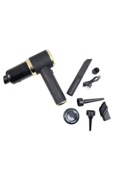 Salon System Mini Portable Air Blower - (Black & Gold)