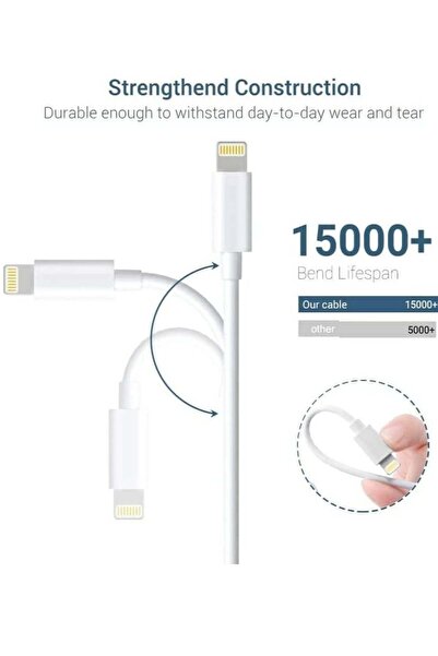 ELTRAZONE كابل Lightning إلى USB معتمد بطول 1 متر - أبيض (شحن سريع ومزامنة)