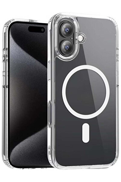 JAJEEK جراب مغناطيسي شفاف كريستالي لهاتف iPhone 16 Plus – حماية شفافة ممتازة