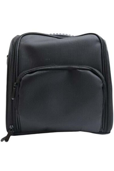 Salon System حقيبة مستحضرات تجميل بثلاثة صناديق داخلية قابلة للإزالة - أسود