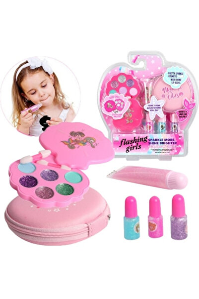Avaleea Set Complet de Frumusete - Manichiura si Make-up pentru Fetite Flashi...