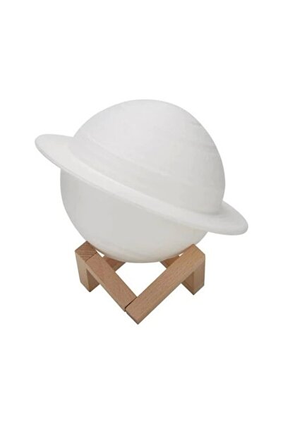 Danex Saturn 3D Night Light, Warm White, Battery, 13 cm, White