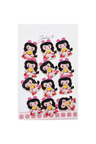 Danex Set of 12 Martisor Brooches for Children (Girl) with Message 'Smile'