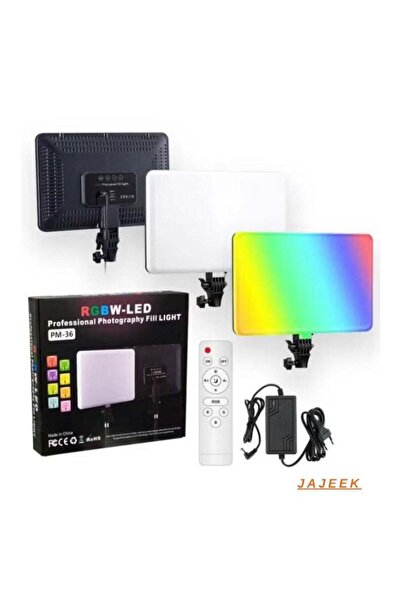 JAJEEK كشاف للتصوير الفوتوغرافي RGB PM-26 – كشاف LED RGB احترافي بقوة 36 واط