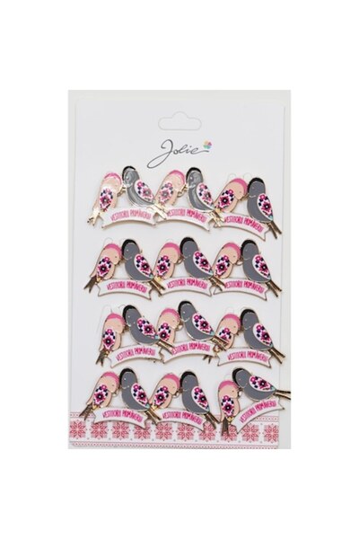 Danex Set of 12 Martisor Brooches - Spring Swallows with Message 'Heralds of Spring'