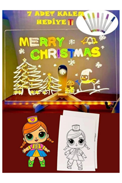 Acarlar Ticaret Yeni Tasarım 30x20 Neon Led Işıklı Büyük Boy Yazı Çizim Tahta...