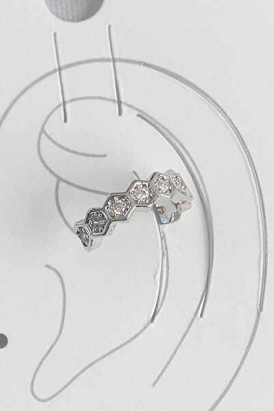 Clariss أقراط هارموني أورا النسائية من النحاس الفضي اللون على شكل قرص العسل م...