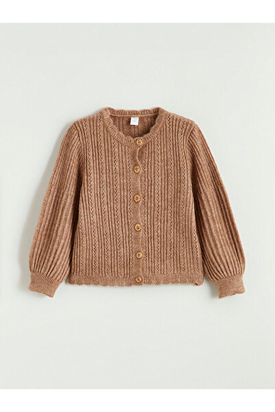 LC Waikiki Maro guler rotund Cardigan pentru fete cu maneca lunga