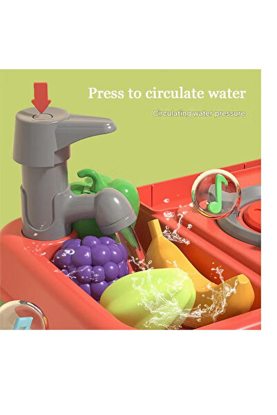 Generic Children's kitchen toy set, 31 pieces, with realistic sound effects and simulation features,blue