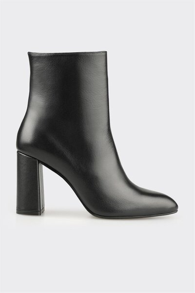 Elle Shoes Siyah Deri Kadın Klasik Bot