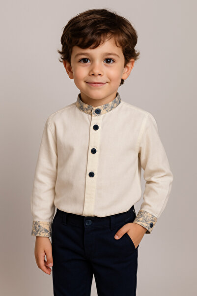 La reina petite Larina Petite boys' suit, shirt and trousers in navy blue