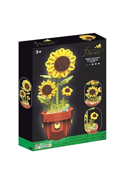 AVA Cuburi de Constructie Ghiveci cu Floarea Soarelui, 359 Piese, Plastic, 28.4x11.3cm