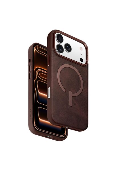 Aztech Premium Leather Case for iPhone 17 Pro Max - Dark Brown