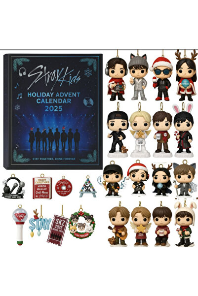 NO BRAND زينة شجرة عيد الميلاد من الأكريليك - صندوق هدايا ستراي كيدز - 26*18*...