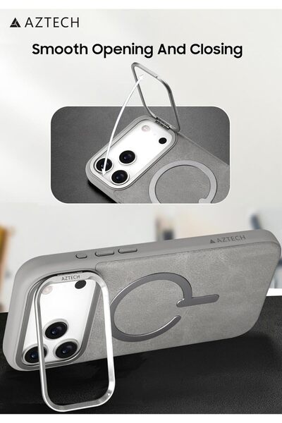 Aztech Premium Leather Case For iPhone (Black, iPhone 15 Pro Max)